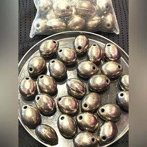 42 Southwestern Sterling Bench Beads 17x12mm READ